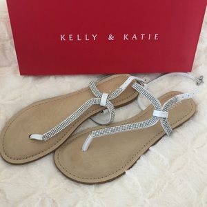 Brand new, size 8 white glitz sandals